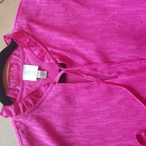 Joie Sleeveless Blouse, NWOT, size L, Pink, textured shimmer fabric